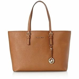 Michael Kors  Jet Set Large Saffiano Brown Leather Tote Bag